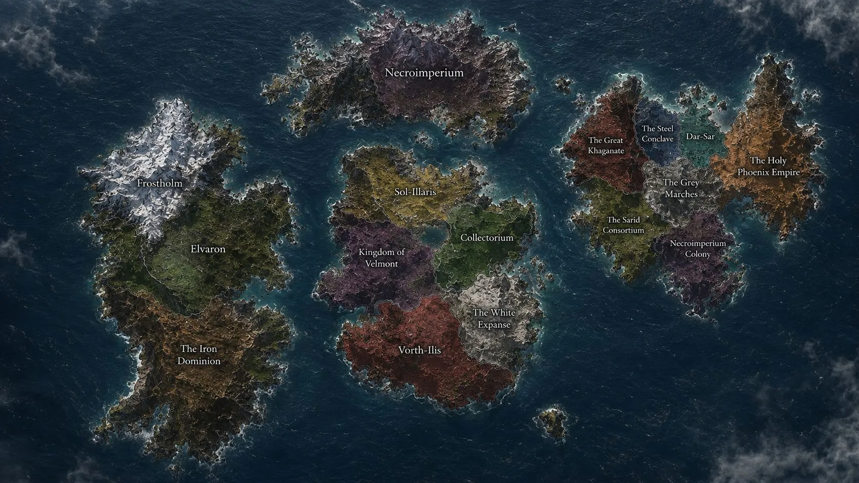 Mapa político y territorial conocido de Bellicor.